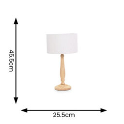 Valuelights Victoria Traditional Light Wood Candlestick Table Lamp With White Drum Shade - Led Bulb Included - thumbnail 6