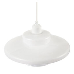 Happy Homewares Modern Ufo Disc Styled Ceiling Pendant Light Shade In Opal White Glass - thumbnail 3