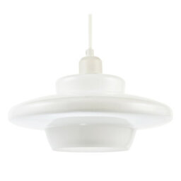 Happy Homewares Modern Ufo Disc Styled Ceiling Pendant Light Shade In Opal White Glass