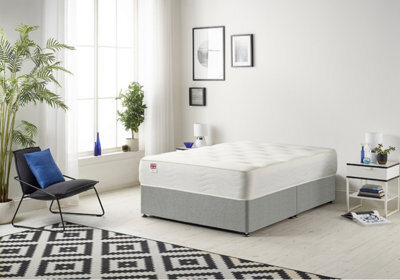 Somnior Beds Somnior Tweed Grey Memory Foam Divan Bed With Mattress - Small Double - image 1