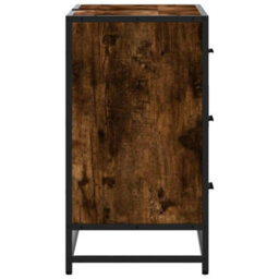 Berkfield Bathroom Sink Cabinet Smoked Oak 80X33X60 Cm Engineered Wood - thumbnail 7