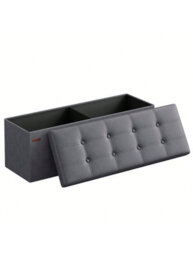 LEDREM Storage Ottoman, Foldable Small Ottoman Foot Rest, 38 X 110 X 38 Cm, Cube Ottoman With Storage, Load Up To 300 Kg - thumbnail 7