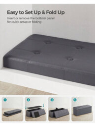 LEDREM Storage Ottoman, Foldable Small Ottoman Foot Rest, 38 X 110 X 38 Cm, Cube Ottoman With Storage, Load Up To 300 Kg - thumbnail 4