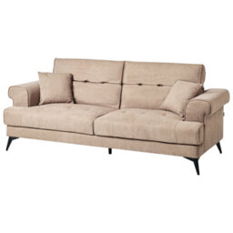Beliani Modern 2- And 3-Seater Sofa Set Light Brown Fabric With Adjustable Headrests - thumbnail 6
