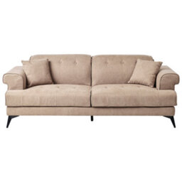 Beliani Modern 2- And 3-Seater Sofa Set Light Brown Fabric With Adjustable Headrests - thumbnail 4