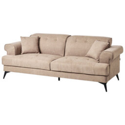 Beliani Modern 2- And 3-Seater Sofa Set Light Brown Fabric With Adjustable Headrests - thumbnail 5