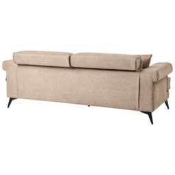 Beliani Modern 2- And 3-Seater Sofa Set Light Brown Fabric With Adjustable Headrests - thumbnail 8