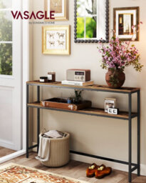 Songmics Console Table For Hallway, 2-Tier Slim Sofa Table, 20 X 120 X 80 Cm, Hallway Table With 2 Shelves, For Living Room - thumbnail 1
