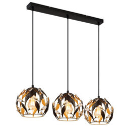 Luminosa Lighting Luminosa Mika Bar Pendant Ceiling Light Matt Black 3X E27