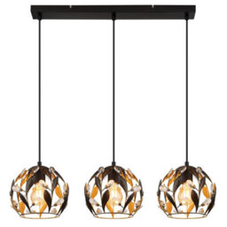 Luminosa Lighting Luminosa Mika Bar Pendant Ceiling Light Matt Black 3X E27 - thumbnail 3