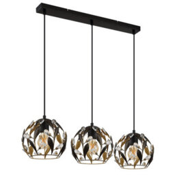 Luminosa Lighting Luminosa Mika Bar Pendant Ceiling Light Matt Black 3X E27 - thumbnail 2