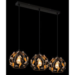Luminosa Lighting Luminosa Mika Bar Pendant Ceiling Light Matt Black 3X E27 - thumbnail 5