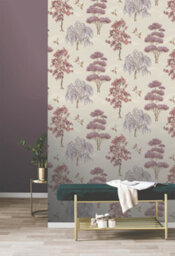 Rasch Maya Willow Woodland Mauve Bird Print Luxury Wallpaper 283890 - thumbnail 5