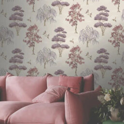 Rasch Maya Willow Woodland Mauve Bird Print Luxury Wallpaper 283890 - thumbnail 3