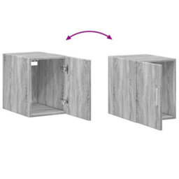 Walplus Slim Storage Cabinet Grey Sonoma 30X42.5X225 Cm Engineered Wood - thumbnail 9