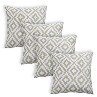 Ohs 4 X Geometric Cushion Cover 45 X 45Cm - Sage - image 1
