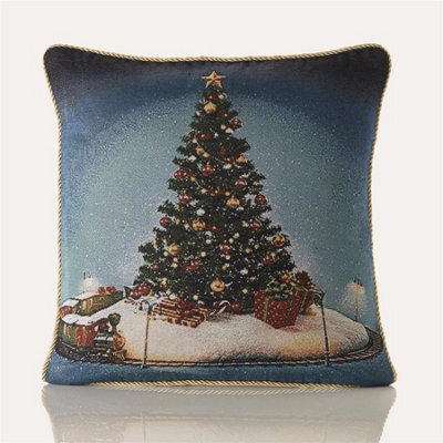 "Luxury Living Spruce 18"" Tapestry Christmas Cushion"