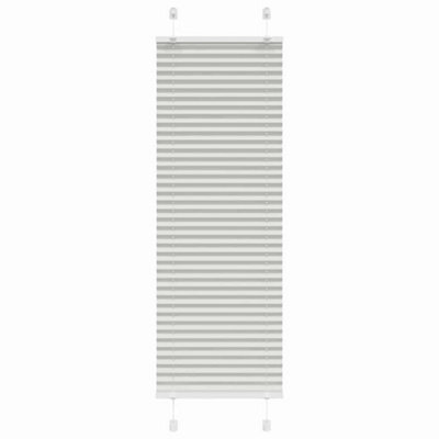 Berkfield Pleated Blind Light Grey 50X100 Cm Fabric Width 49.4 Cm Polyester - image 1