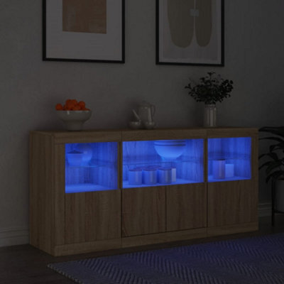 Berkfield Sideboard With Led Lights Sonoma Oak 142.5X37X67 Cm - image 1