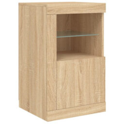 Berkfield Sideboard With Led Lights Sonoma Oak 142.5X37X67 Cm - thumbnail 9