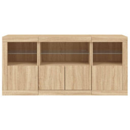 Berkfield Sideboard With Led Lights Sonoma Oak 142.5X37X67 Cm - thumbnail 6