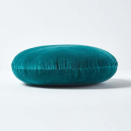 Homescapes Emerald Green Velvet Cushion, 40 Cm Round - thumbnail 2