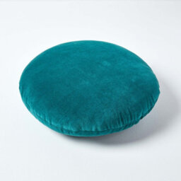 Homescapes Emerald Green Velvet Cushion, 40 Cm Round - thumbnail 3