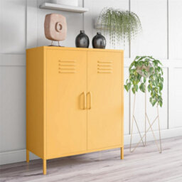 Novogratz Cache Metal Locker Cabinet With 2 Doors Yellow - thumbnail 4