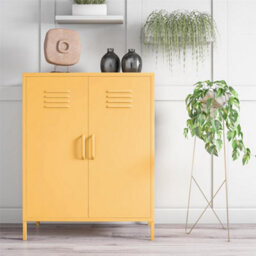 Novogratz Dorel Home Cache Metal Locker Cabinet With 2 Doors Yellow - thumbnail 4