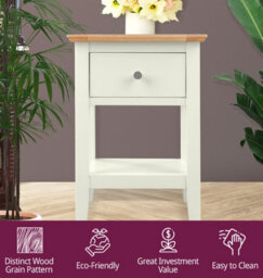 Hallowood Furniture Clifton Oak Painted Lamp Table - thumbnail 4