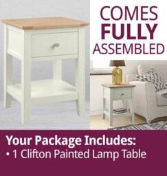 Hallowood Furniture Clifton Oak Painted Lamp Table - thumbnail 7
