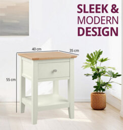 Hallowood Furniture Clifton Oak Painted Lamp Table - thumbnail 3