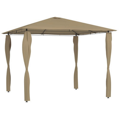 Walplus Gazebo With Post Covers 3X3X2.6 M Taupe 160 G/ma - image 1