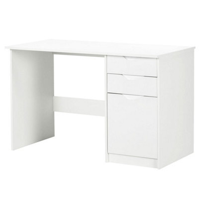 White Computer Desk W/ Drawers Modern Writing Workstation For Home Computer Desk W/ Drawers Modern Writing Workstation For Home - image 1