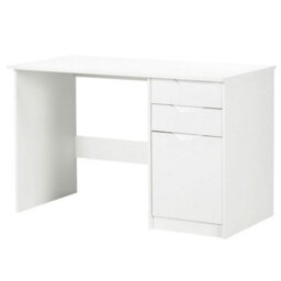 White Computer Desk W/ Drawers Modern Writing Workstation For Home Computer Desk W/ Drawers Modern Writing Workstation For Home - thumbnail 1