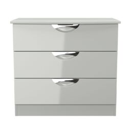Rovigo Ready Assembled Gloss Dusk Grey 3 Drawer Chest (H)692mm (W)765mm (D)415mm - thumbnail 5