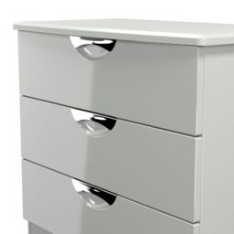Rovigo Ready Assembled Gloss Dusk Grey 3 Drawer Chest (H)692mm (W)765mm (D)415mm - thumbnail 3