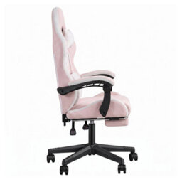 Living And Home White And Pink Ergonomic High Back Gaming Chair With Massage Lumbar Support & Footrest - thumbnail 5