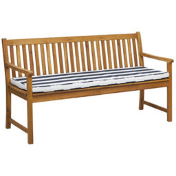Beliani Garden Bench With Cushion Vivara 160 Cm Certified Acacia Wood Navy Blue - thumbnail 4