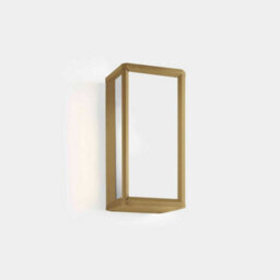 Luminosa Lighting Luminosa Skat Outdoor Led Mini Box Wall Lantern Gold, White Ip65 9W 2700K