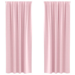 Berkfield Modern Curtains With Curtains 2 Pcs Baby Pink 245 X 140 Cm Polyester