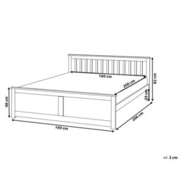 Beliani Bed Pine Wood Olendon 160 X 200 Cm (Eu King Size) Light Brown - thumbnail 3
