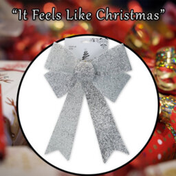 Tinsel Bow Light Up Christmas Decoration X 1 29Cm X 43Cm X 10Cm Silver - thumbnail 7