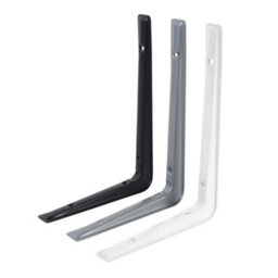 Pluto White Metal Steel Shelf Wall Brackets 150mm X 220mm X 25mm - 4 Pack - thumbnail 5