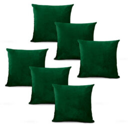 Bedlooms Burgundy Plain Velvet Filled Cushions With Cover 45Cm X 45Cm - Hypoallergenic, Set Of 6