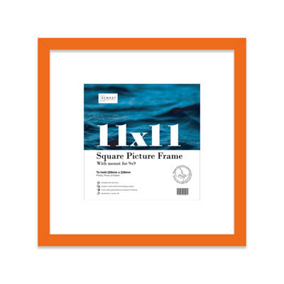 "11X11"" Orange Picture Frame - 11X11"" Square Frame With 9X9"" Mount For 11X11""/9X9"" Pictures Moderrn Style Thin Edge, 1 Pack" - image 1