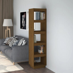 Berkfield Book Cabinet/room Divider Honey Brown 40X35X167 Cm Solid Wood Pine