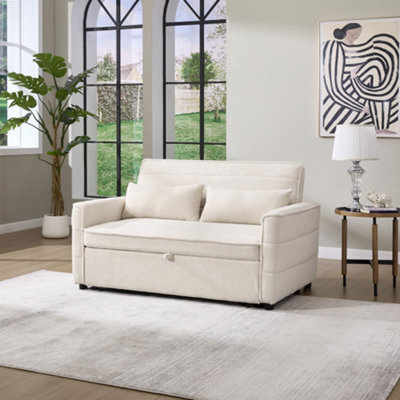 More4Homes Jasper Sofa Bed Pull Out Clic Clac 2 Seater In Boucle (Beige) - image 1