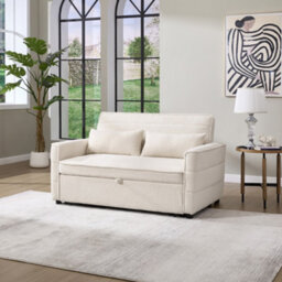 More4Homes Jasper Sofa Bed Pull Out Clic Clac 2 Seater In Boucle (Beige) - thumbnail 1