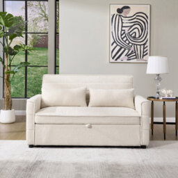 More4Homes Jasper Sofa Bed Pull Out Clic Clac 2 Seater In Boucle (Beige) - thumbnail 7